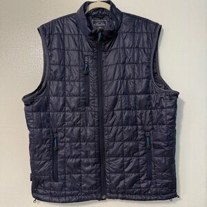 Sun Mountain Quilted Men’s Vest Jacket Size L Full Zip Insulated Outerwear Blue